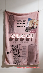 Gucci Retro Fashion Collage Fleece Throw Blankets IMG_2901